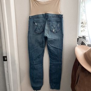 Mother The Looker Ankle Step Fray maternity jeans